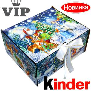Сладкий подарок на Новый Год в картонной упаковке весом 1200 грамм по цене 2223 руб в Ясногорске