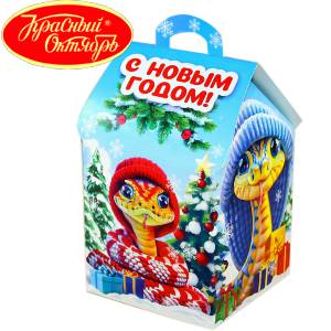 Сладкий подарок на Новый Год в картонной упаковке весом 600 грамм по цене 654 руб в Ясногорске