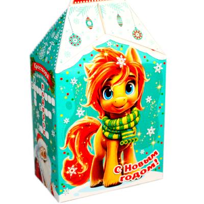 Детский новогодний подарок в картонной упаковке весом 600 грамм