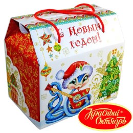 Детский новогодний подарок в картонной упаковке весом 950 грамм по цене 1108 руб в Ясногорске