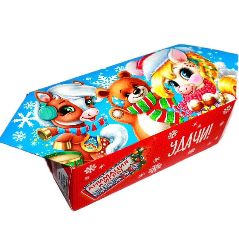 Сладкий подарок на Новый Год в картонной упаковке весом 415 грамм