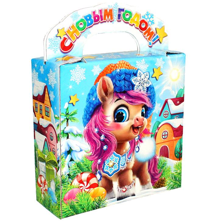 Детский подарок на Новый Год в картонной упаковке весом 600 грамм