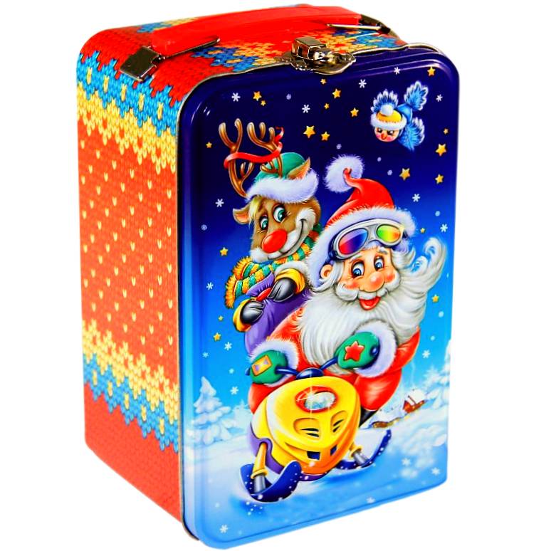 Детский подарок на Новый Год в жестяной упаковке весом 900 грамм